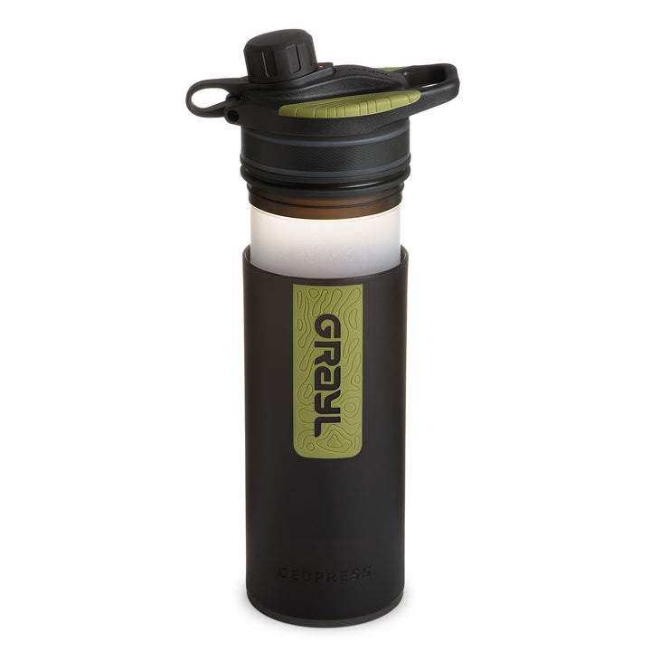 Best top rated Grayl GeoPress Filter and Purifier Water Bottle - 24 Fluid Ounces / Nature Edition / Purifying Press View / Black Camo